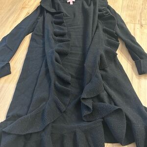 Lilly Pulitzer Black Ruffled Cardigan